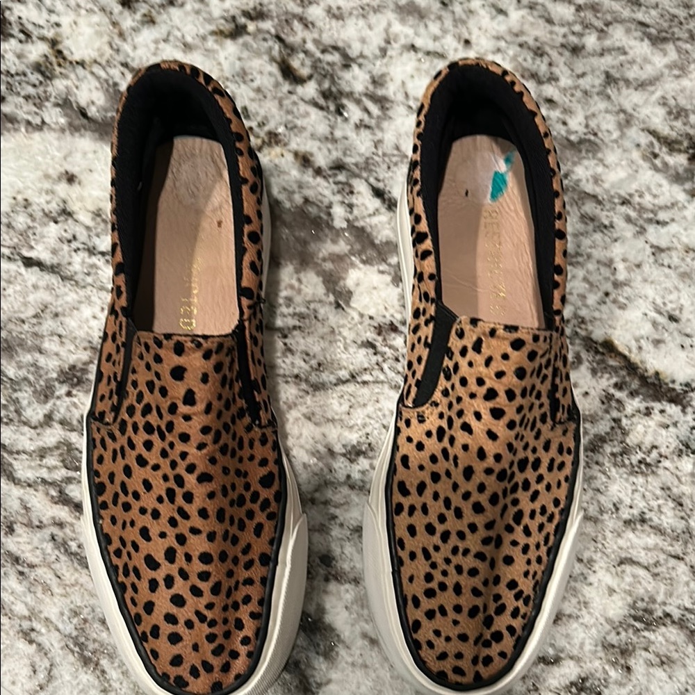 Leopard Print Slip-On Slight Platform Sneakers-worn once…too big 😞